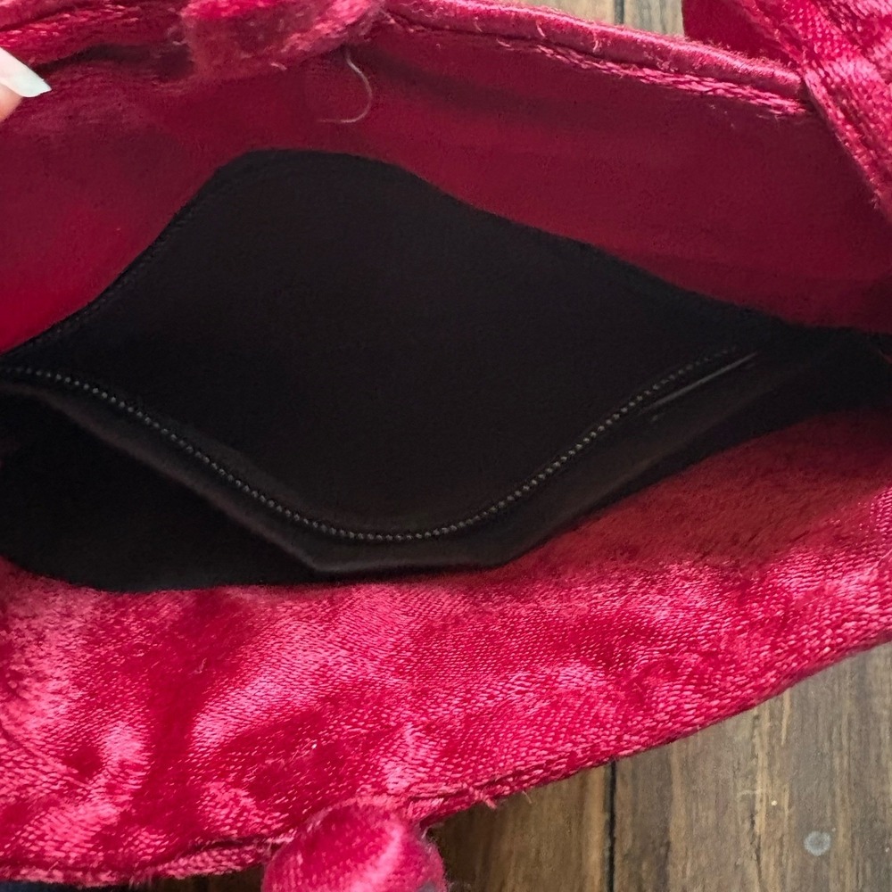 Vintage Red Silk Kutch Embroidered Sling Bag Mirror Work Boho Purse - Picture 9 of 9